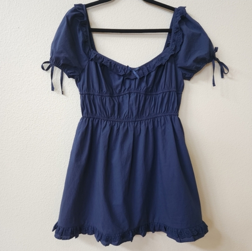 NWT Beverly and Beck Pac Sun Mini Sundress Cottagecore in Navy Size Medium